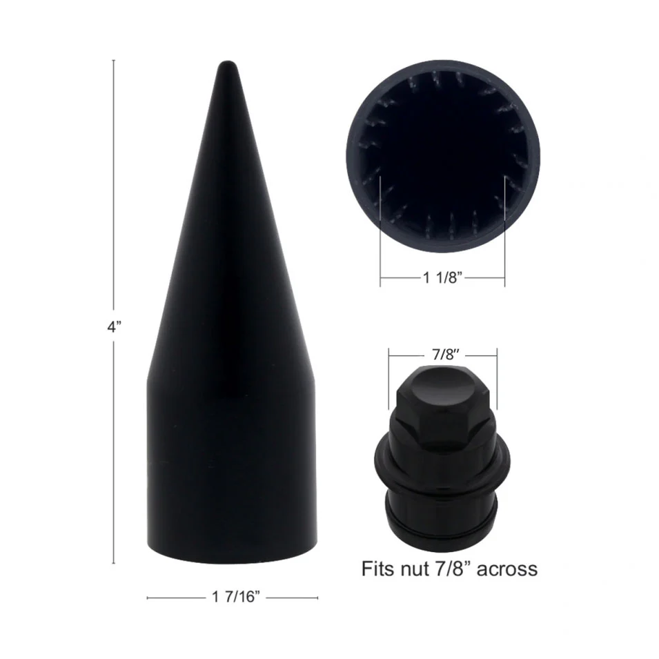 Black Spike Nut Cover for Chevy, GMC Pickup Truck - Image 3
