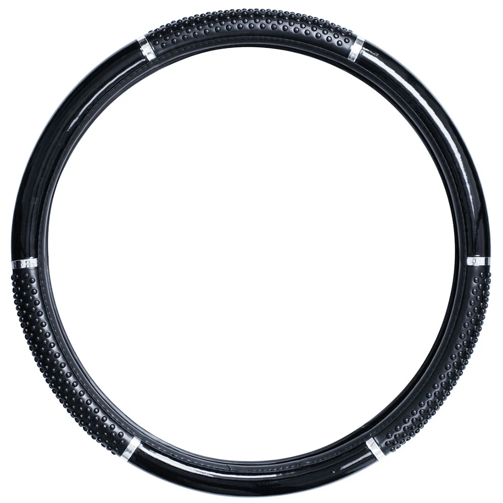 Black Steering Wheel Cover with Grippers 18"