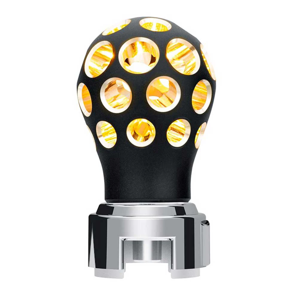 Black Thread-On Anodized Phoenix Style Ball Gearshift Knob with LED 13/15/18 Adapter - Image 5