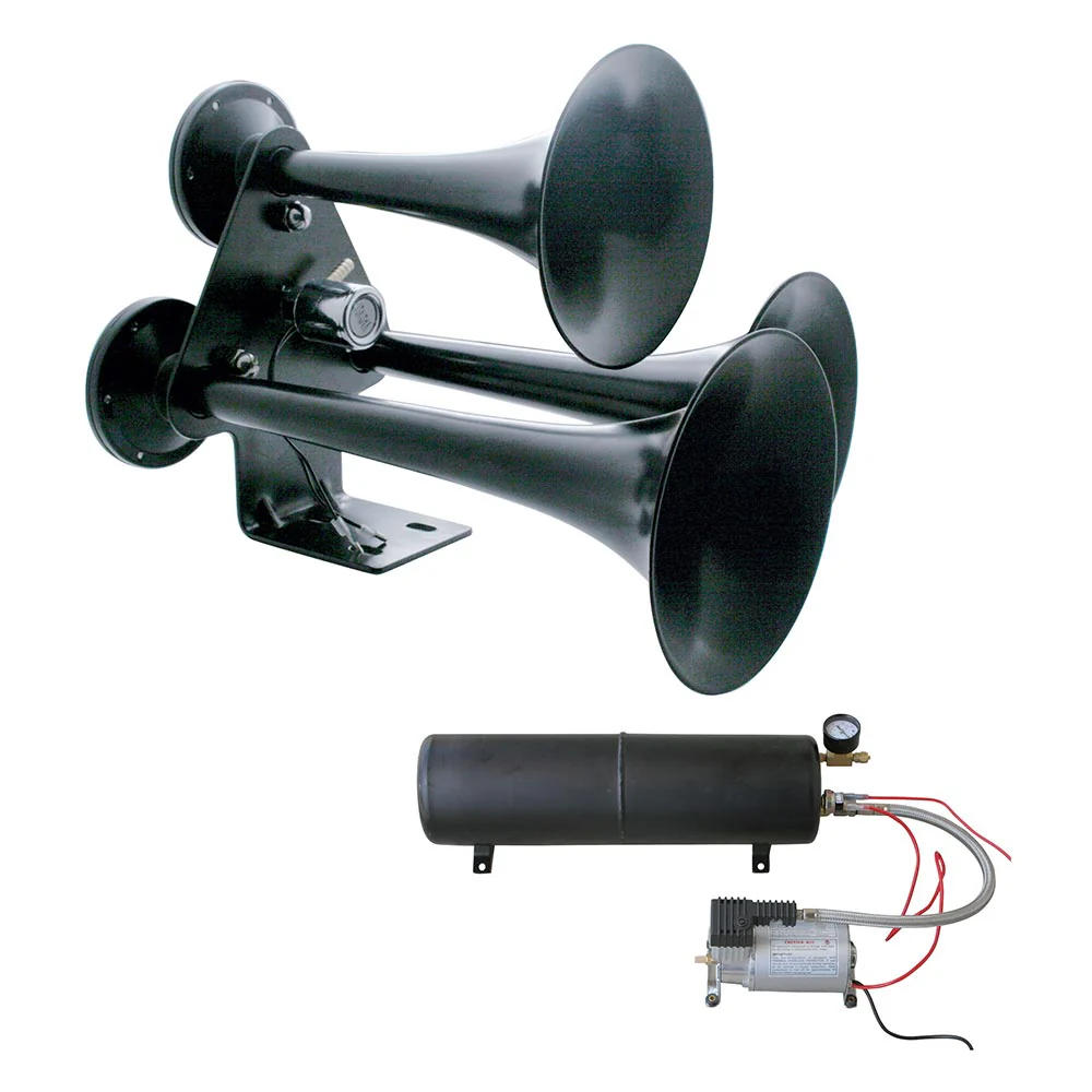 Black Train Horn and Compressor Kit