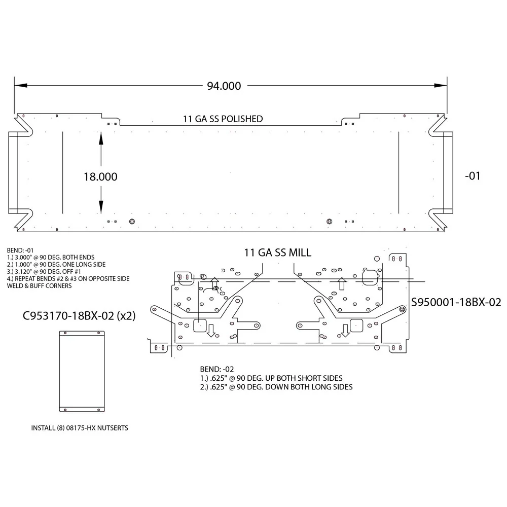 Blind Mount 18" Stainless Mitered End Bumper - Image 3