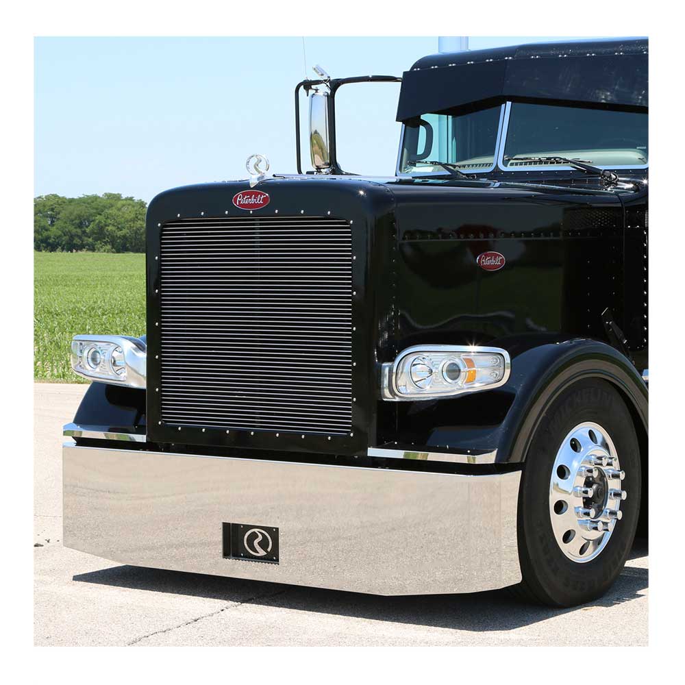 Blind Mount 18" Tapered Boxed End Stainless Steel Bumper with Recessed Plate Holder - Image 2