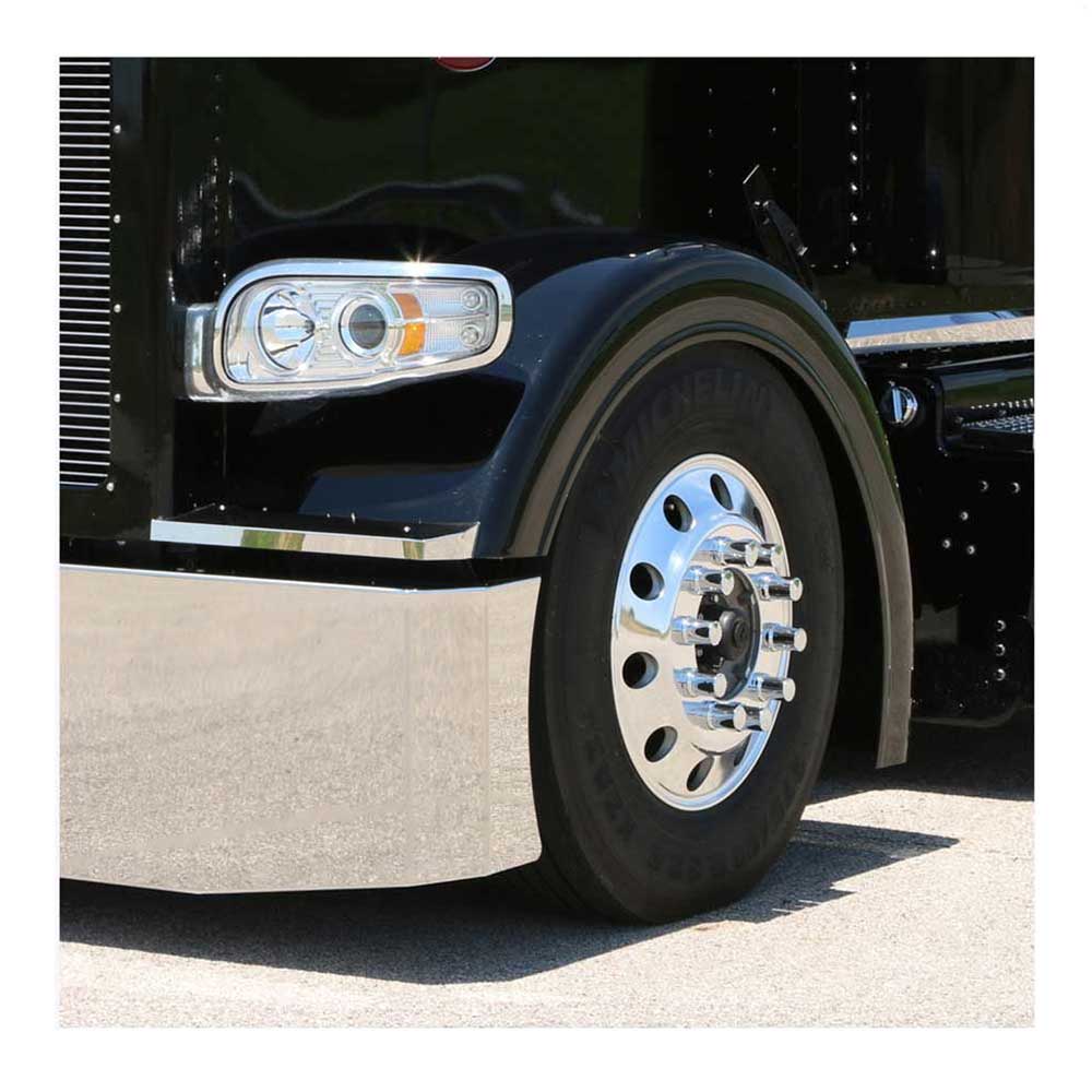 Blind Mount 18" Tapered Boxed End Stainless Steel Bumper with Recessed Plate Holder - Image 3