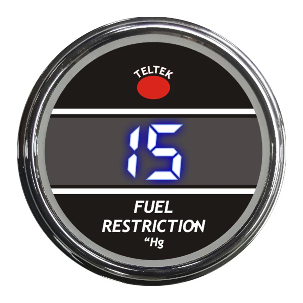 Blue Fuel Restriction Teltek Smart Gauge for Kenworth 2006 and newer