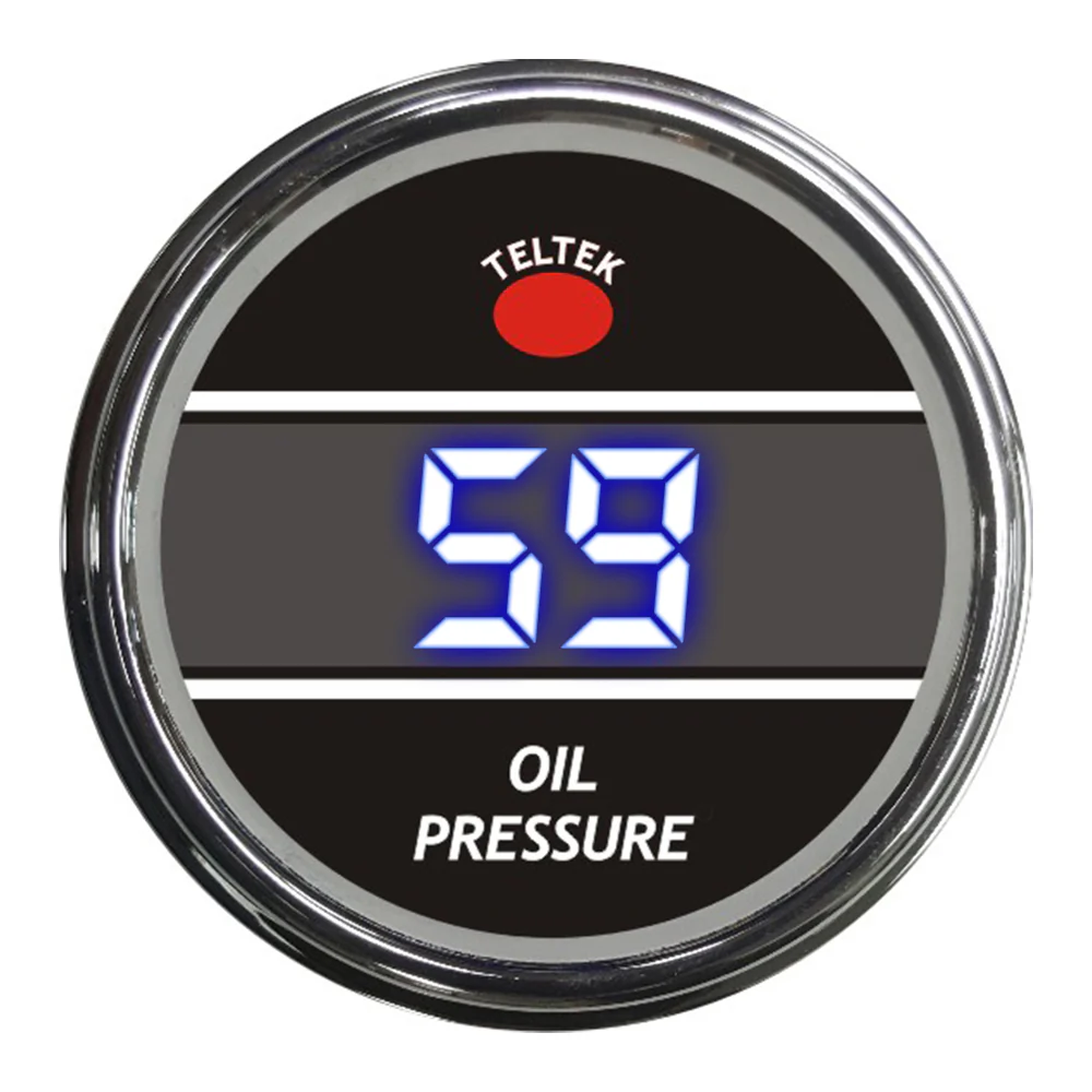 Blue Oil Pressure Teltek Smart Gauge for Peterbilt 2006 and newer