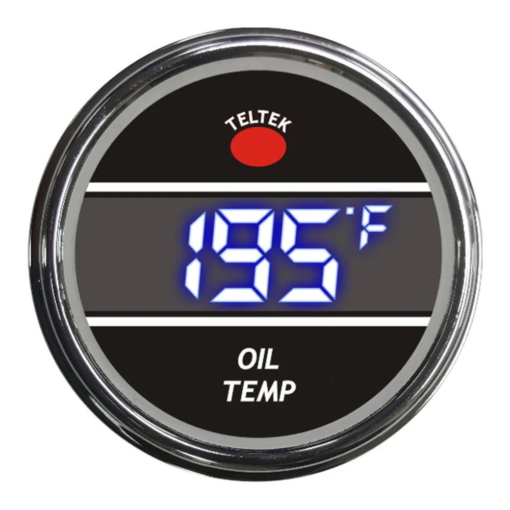Blue Oil Temperature Teltek Smart Gauge for Peterbilt 2006 and newer