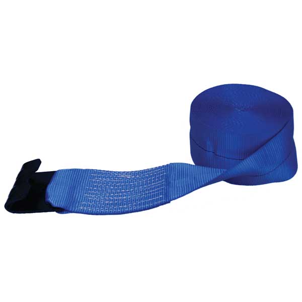 Blue Winch Strap with Flat Hook 4" x 30'