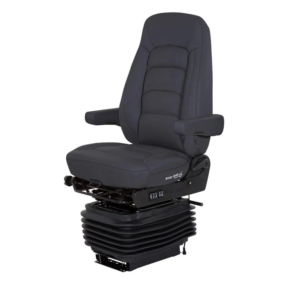 Bostrom Wide Ride + Serta Cool Action Gel Memory Foam Black Ultra-Leather High-Back Truck Seat