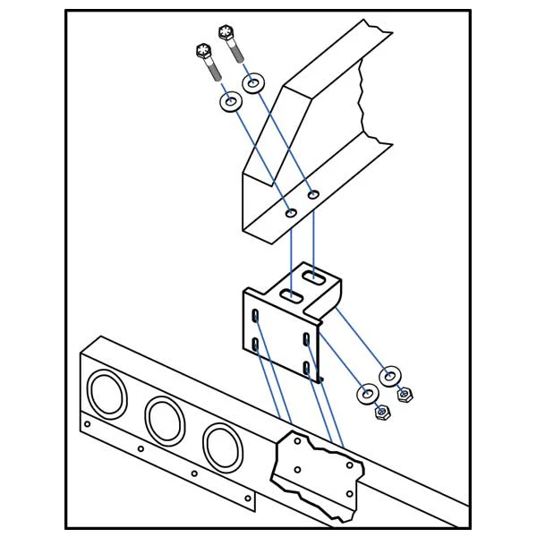 Bottom of Frame Mount for One-Piece Rear Light Bar