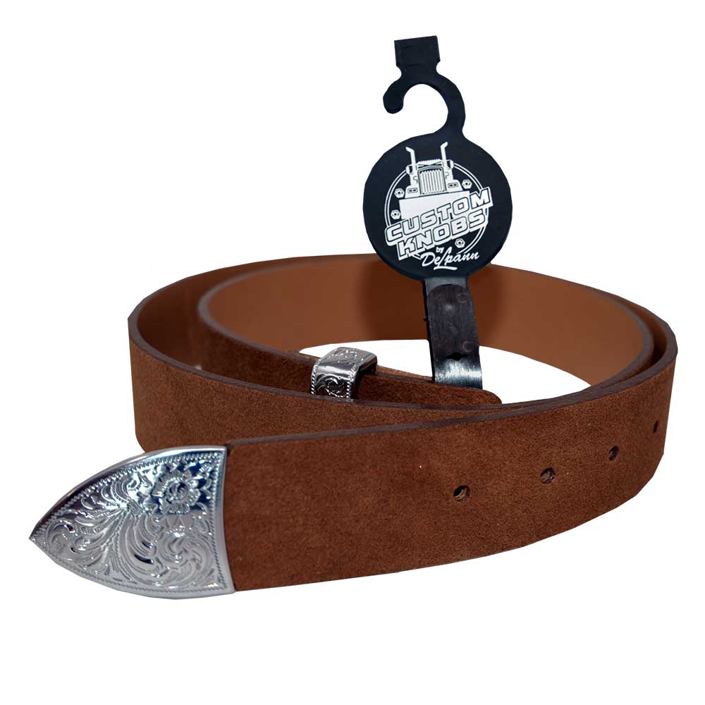 Brown Suede Leather Belt - Image 2