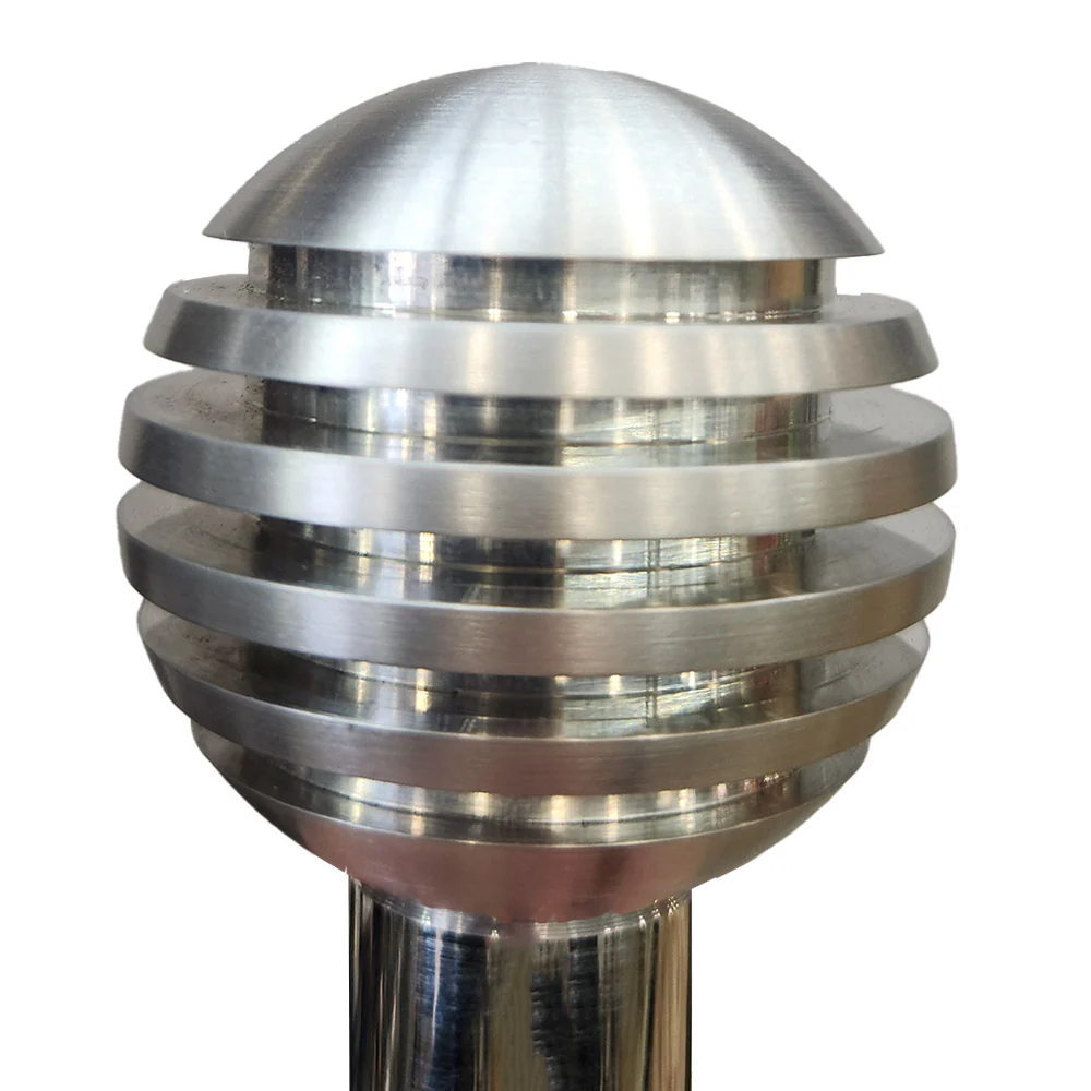 Brushed Aluminum Ring Grooved Round Air Brake Knob