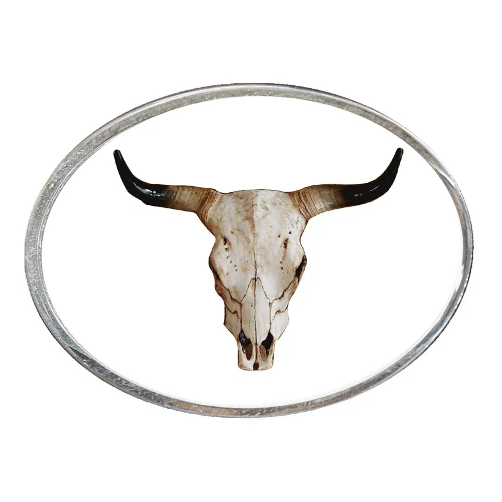 Bullhorn Oval Billet Aluminum with Resin Belt Buckle