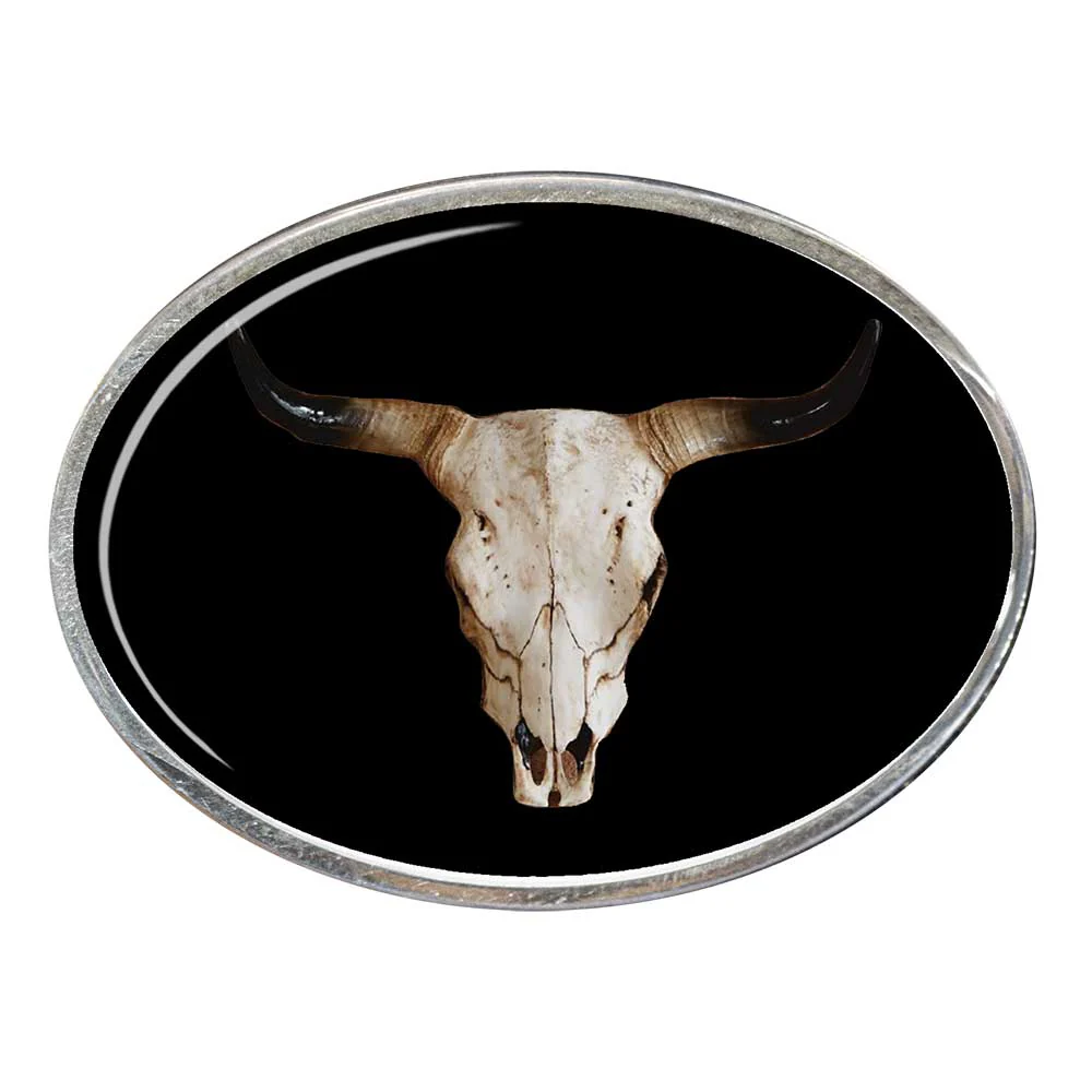 Bullhorn Oval Billet Aluminum with Resin Belt Buckle - Image 2