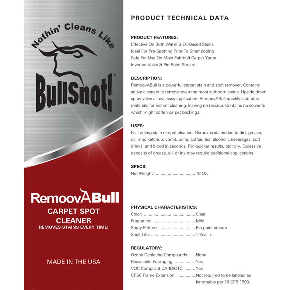 Bullsnot! RemoovABull Carpet Spot Cleaner - Image 2