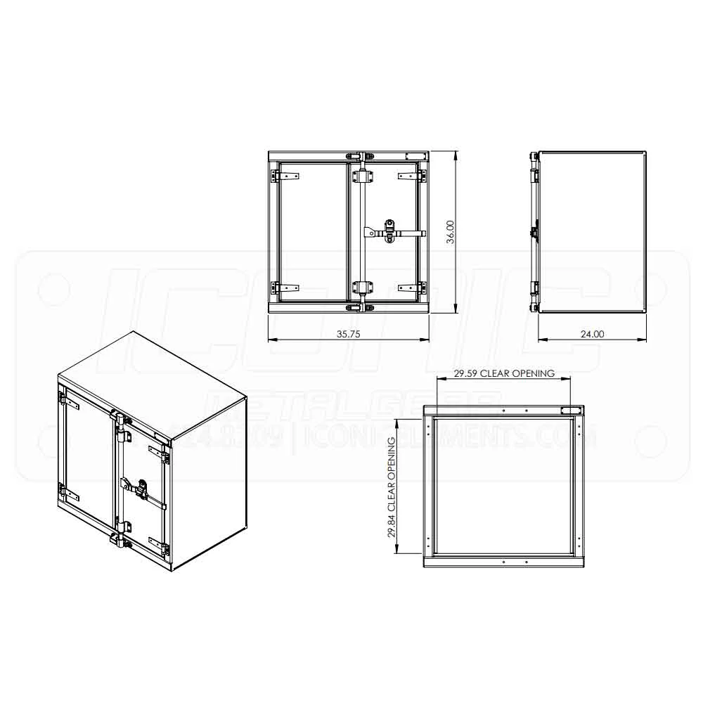 Checker 36" x 36" x 24" Cam Lock Toolbox - Image 2