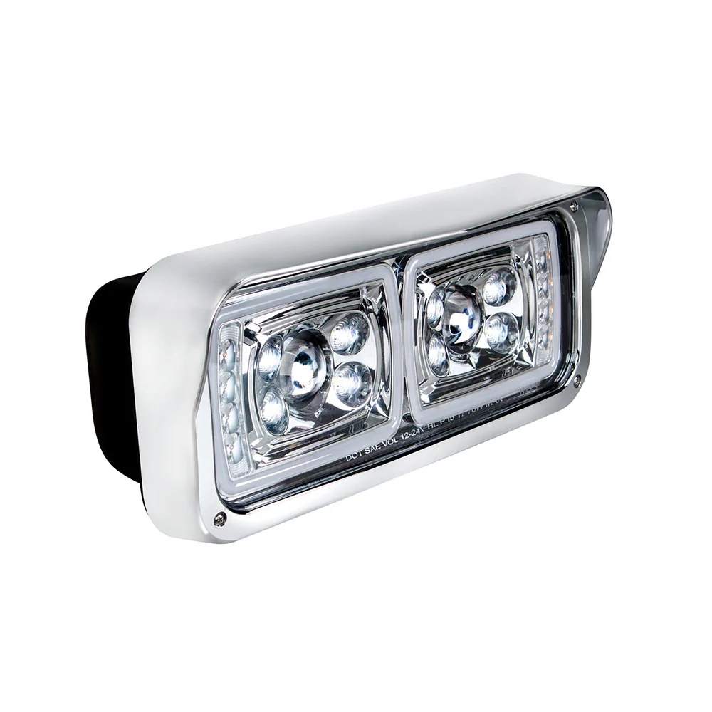 Chrome 10 LED Projection Headlight with Turn Signal and Position Bar - Image 4