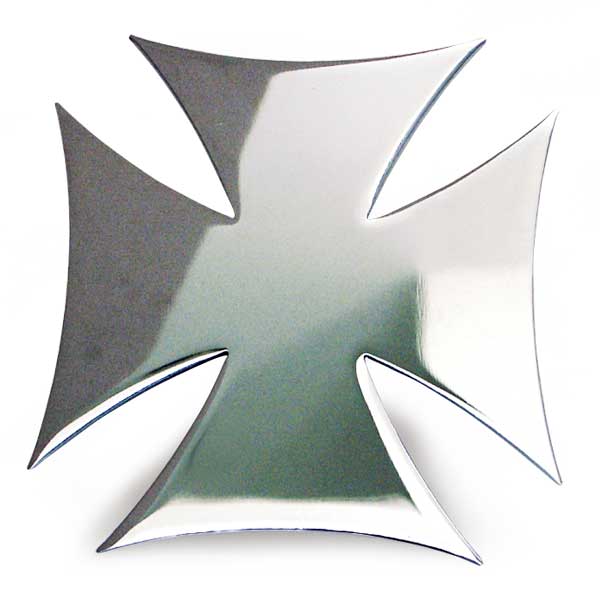 Chrome 4" Maltese Cross Cut Out Tape Mount