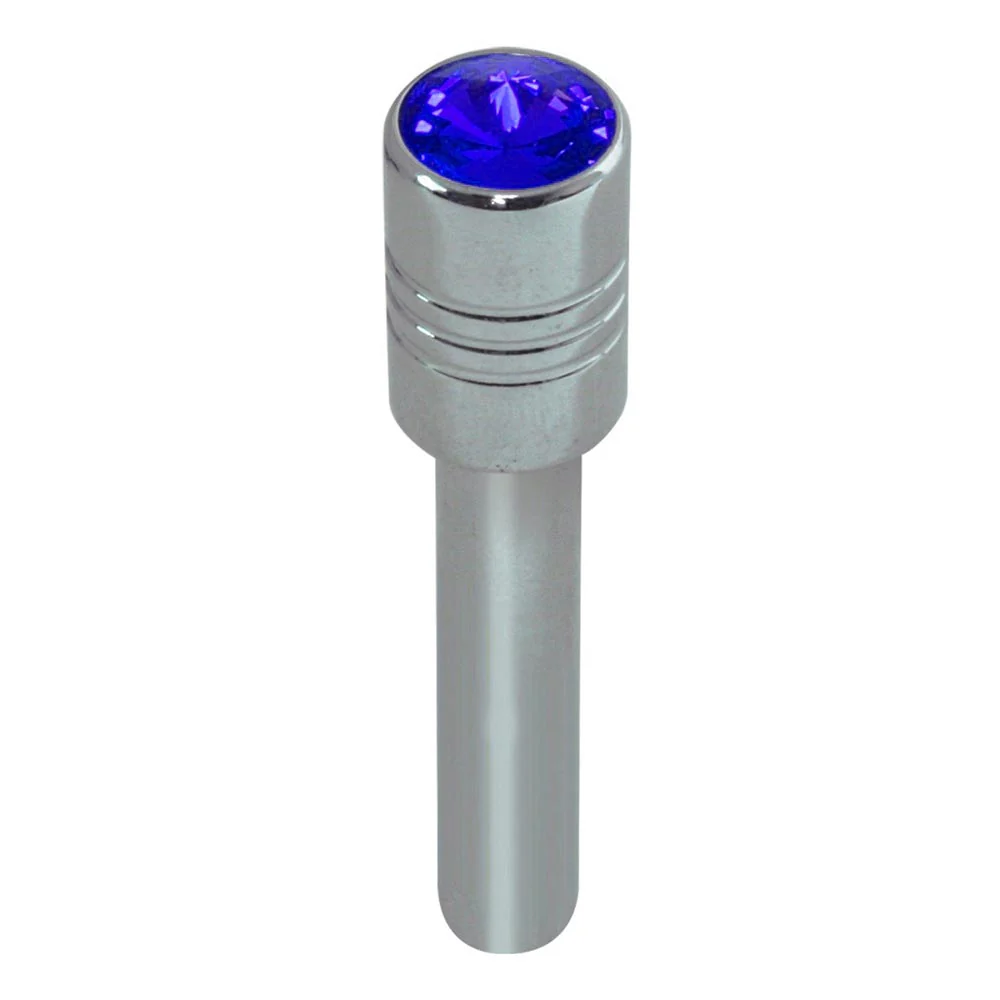 Chrome Aluminum Door Lock Knob with Blue Jewel
