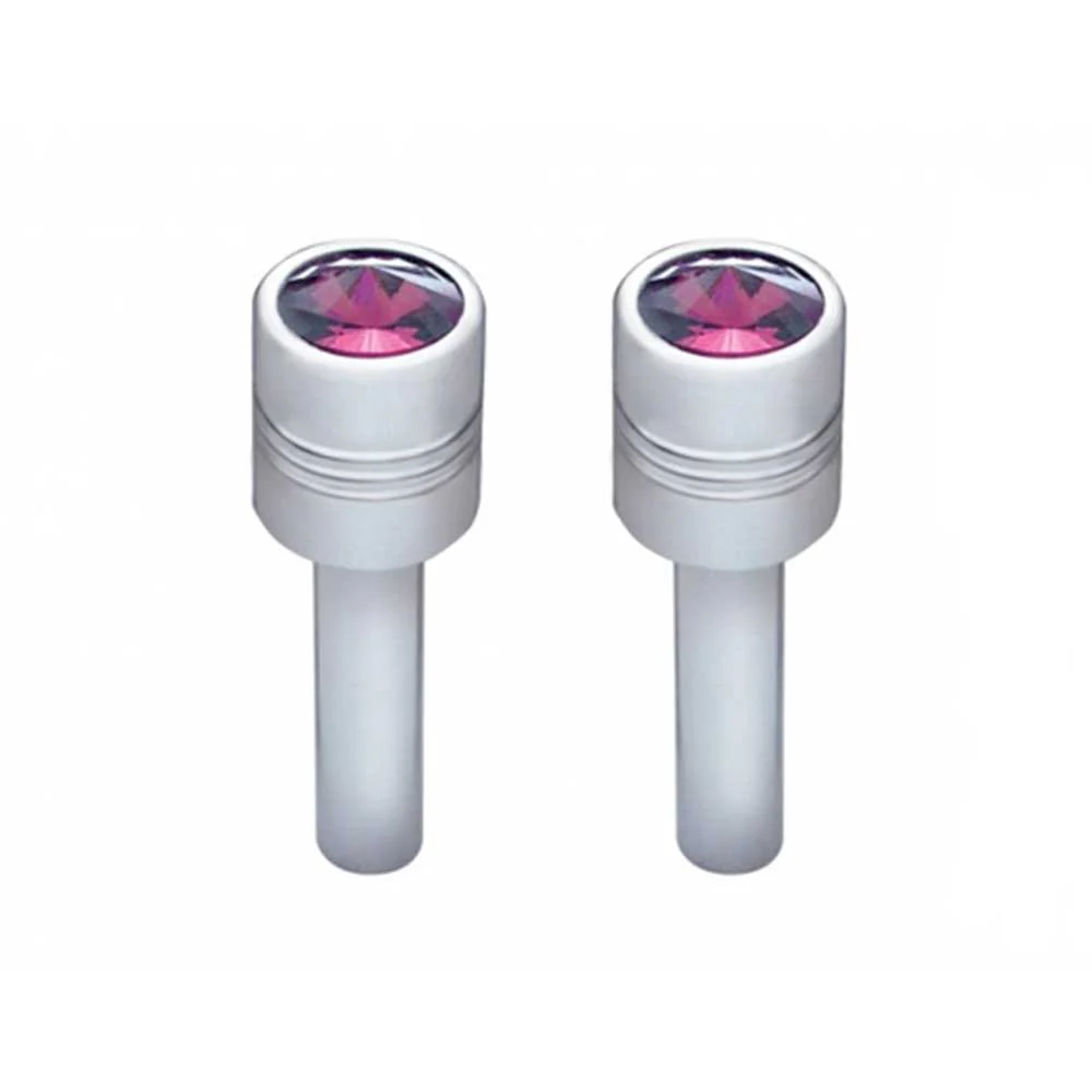 Chrome Aluminum Door Lock Knob with Color Crystal - 2 Pack - Image 12