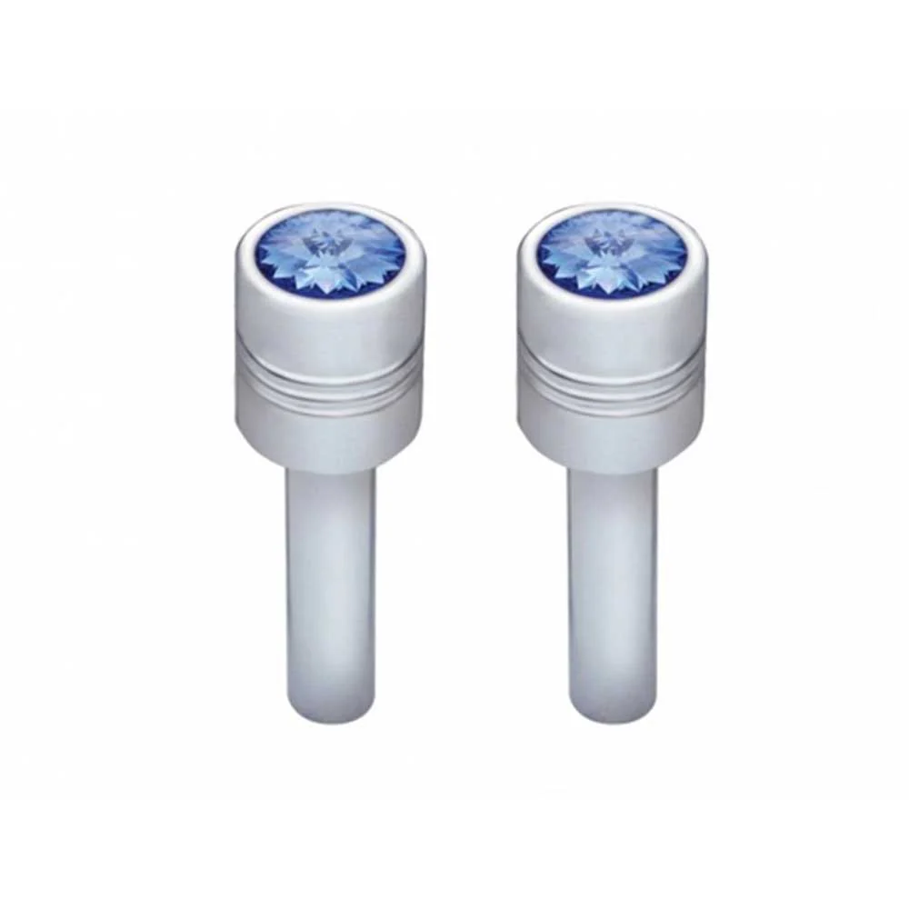 Chrome Aluminum Door Lock Knob with Color Crystal - 2 Pack - Image 3