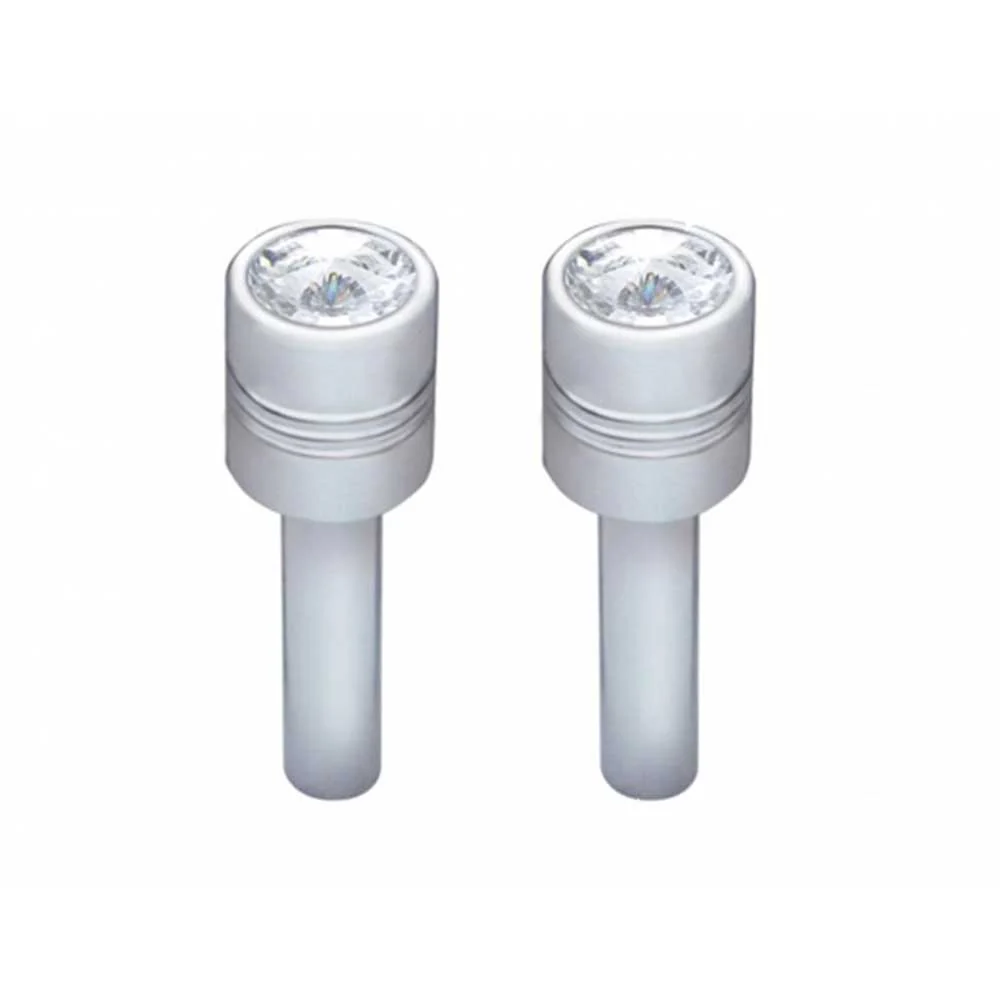 Chrome Aluminum Door Lock Knob with Color Crystal - 2 Pack - Image 4