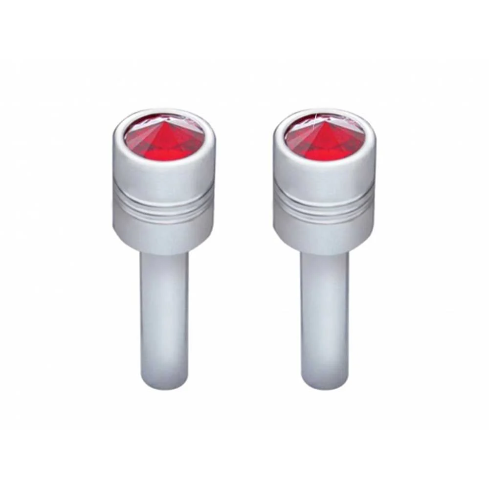 Chrome Aluminum Door Lock Knob with Color Crystal - 2 Pack - Image 8