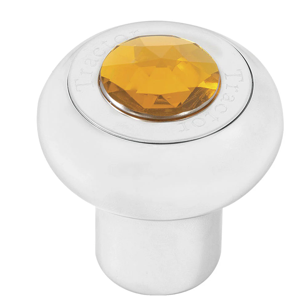Chrome Aluminum Tractor/Trailer Air Valve Knob with Jewel - Thread On