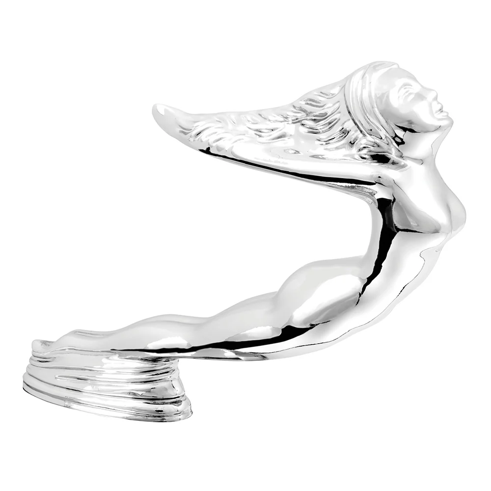 Chrome Art Deco Inspired Flying Lady Hood Ornament