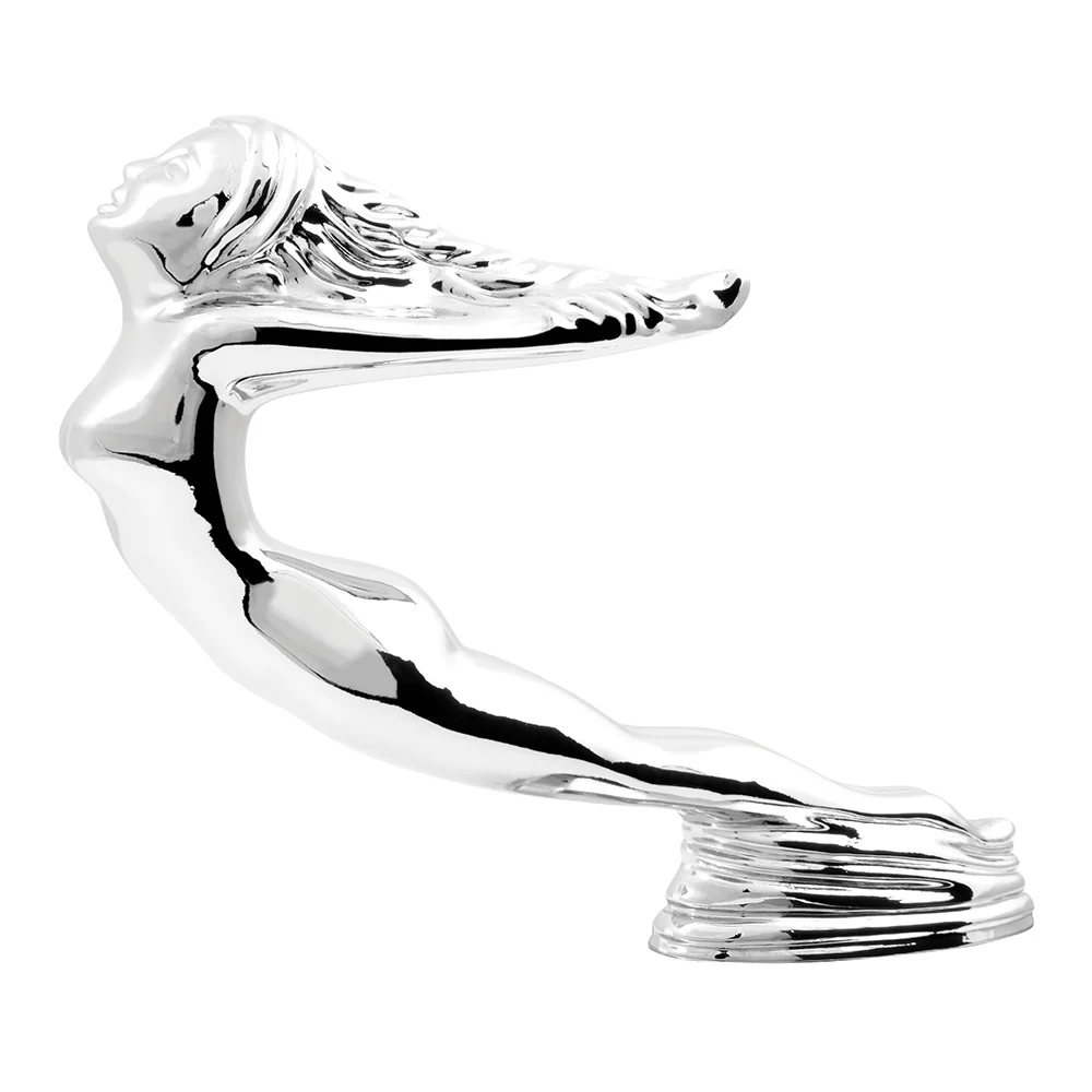 Chrome Art Deco Inspired Flying Lady Hood Ornament - Image 3