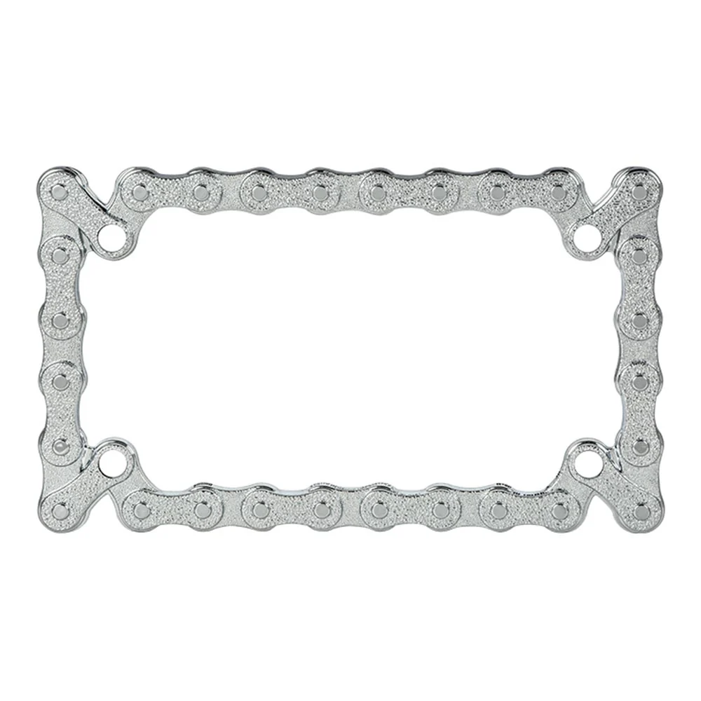 Chrome Bike Chain Motorcycle License Plate Frame
