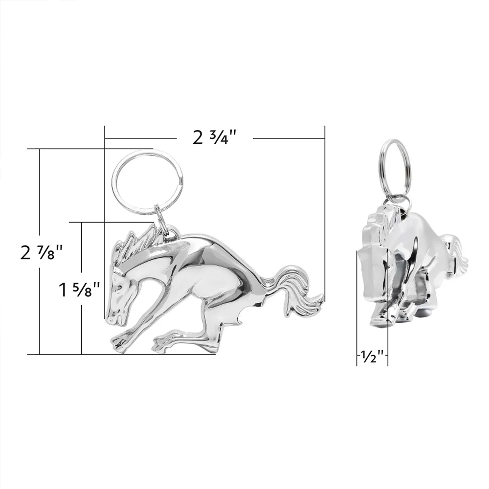 Chrome Bucking Horse Keychain, Bottle Opener - Image 2