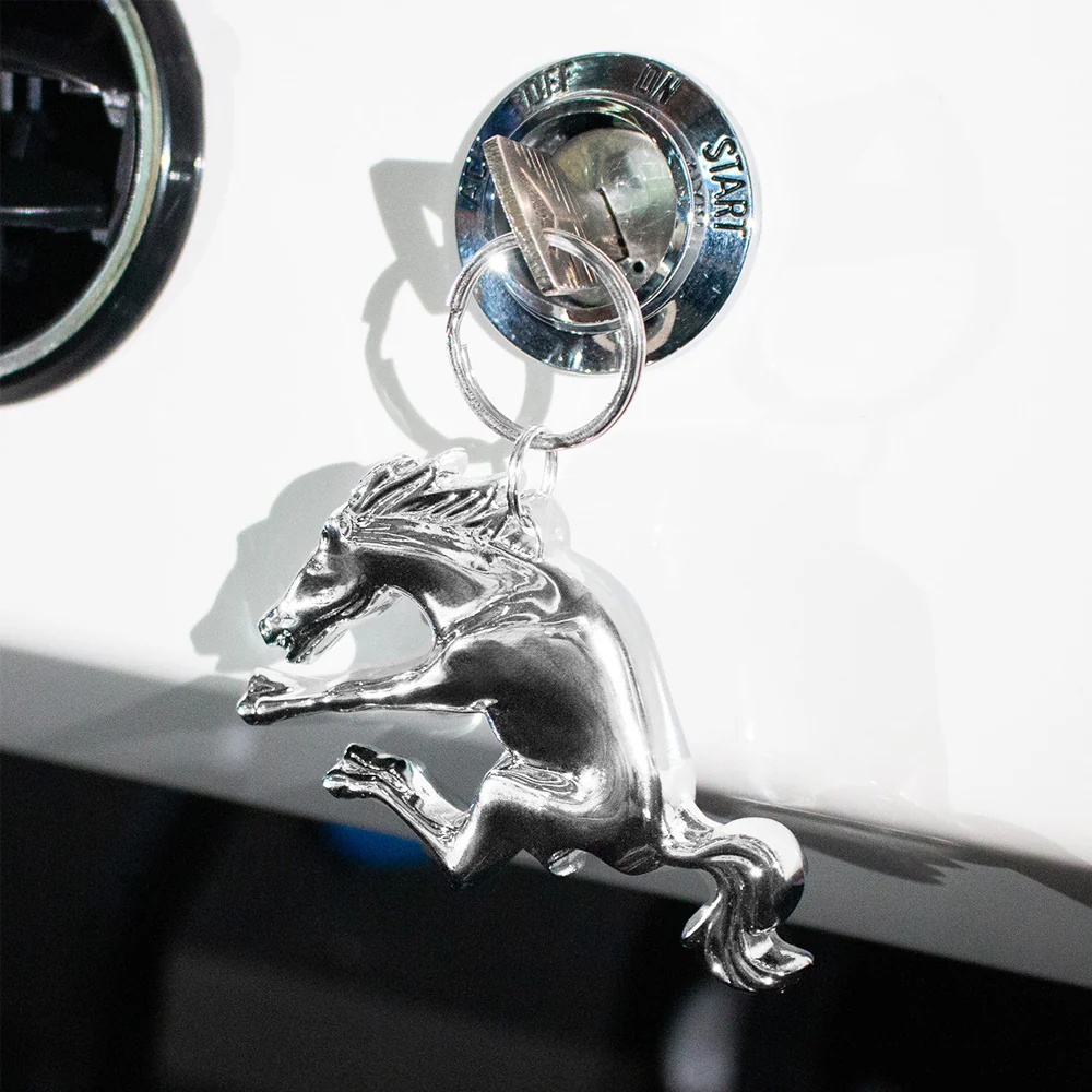 Chrome Bucking Horse Keychain, Bottle Opener - Image 3