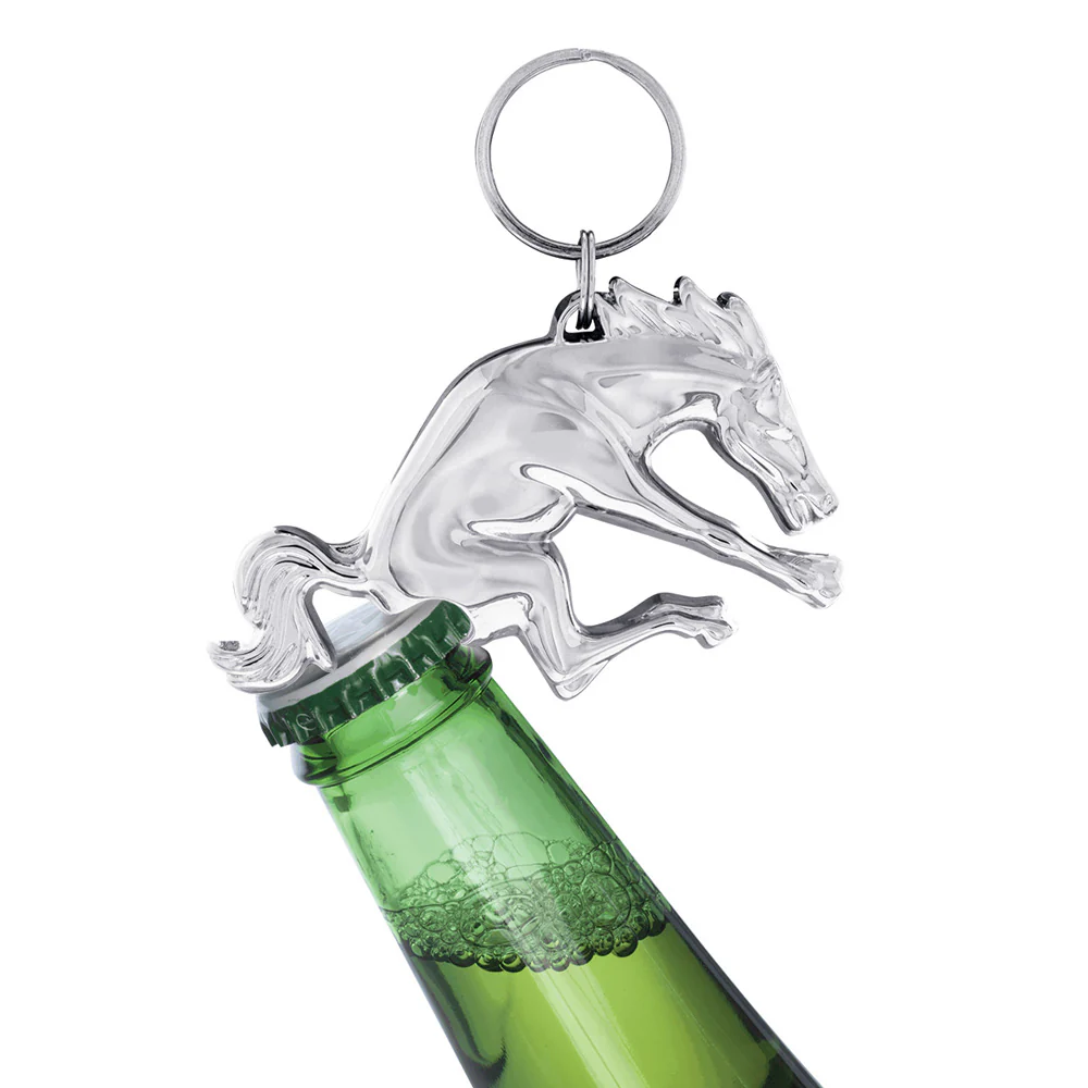 Chrome Bucking Horse Keychain, Bottle Opener - Image 4