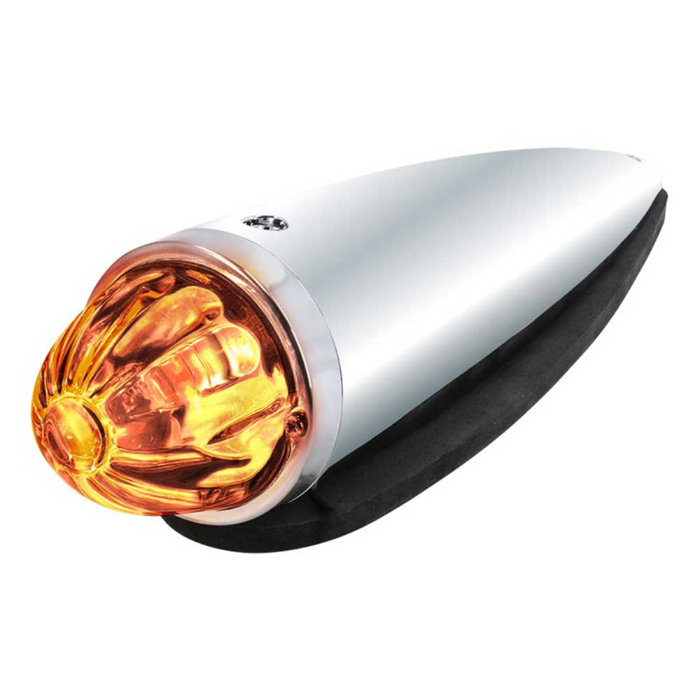 Chrome Die Cast Torpedo Cab Light with Watermelon Glass Lens & 1156 Bulb