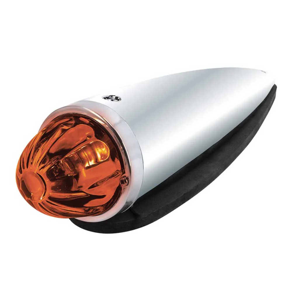 Chrome Die Cast Torpedo Cab Light with Watermelon Glass Lens & 1156 Bulb - Image 2