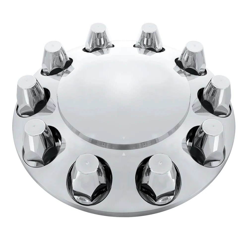 Chrome Dome Front Axle Cover Kit with 33mm Push On Nut Covers
