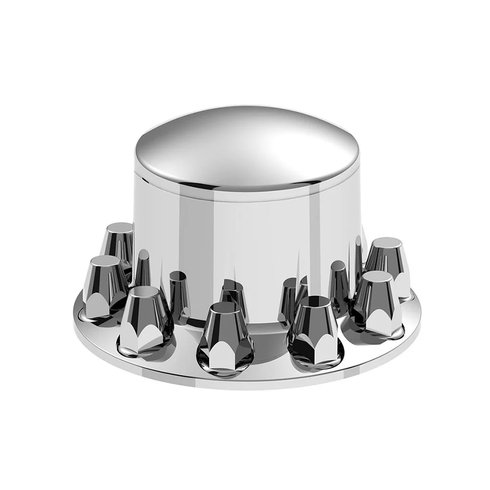 Chrome Dome Rear Axle Cover With 33mm Standard Style Push-On Nut Covers - Image 2