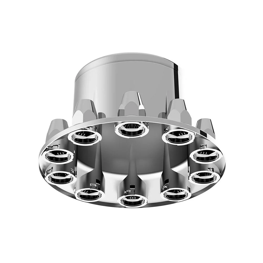 Chrome Dome Rear Axle Cover With 33mm Standard Style Push-On Nut Covers - Image 5