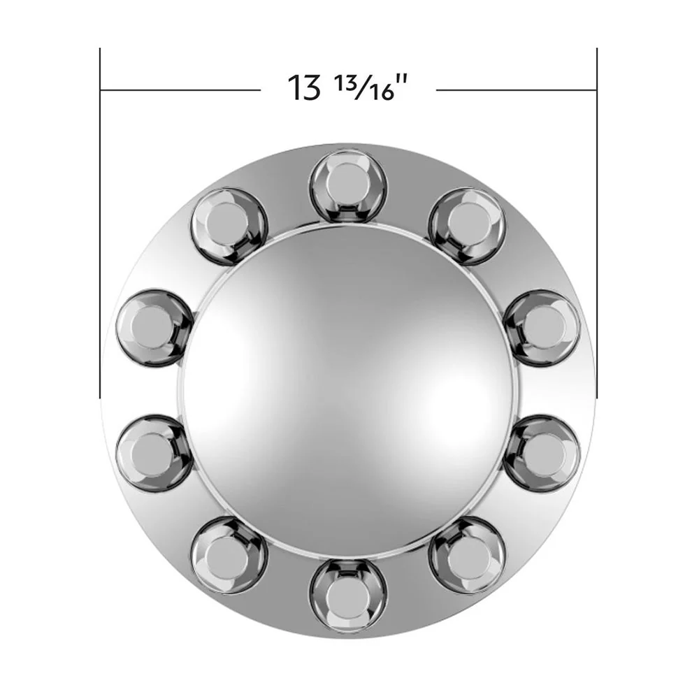 Chrome Dome Rear Axle Cover With 33mm Standard Style Push-On Nut Covers - Image 8