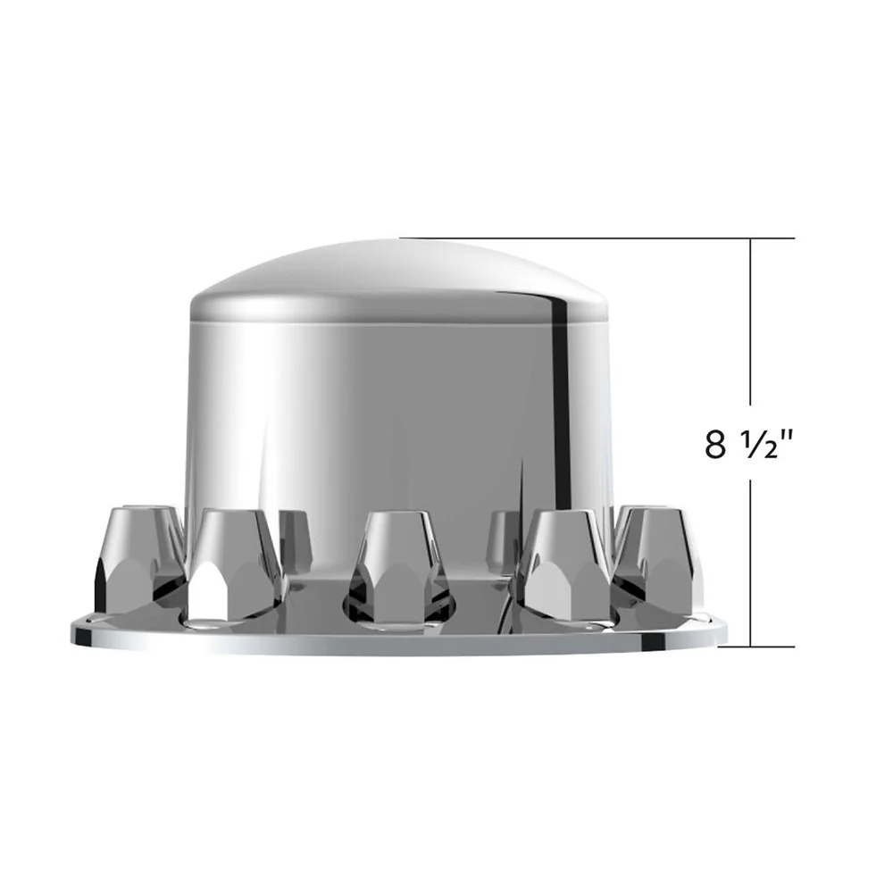 Chrome Dome Rear Axle Cover With 33mm Standard Style Push-On Nut Covers - Image 9
