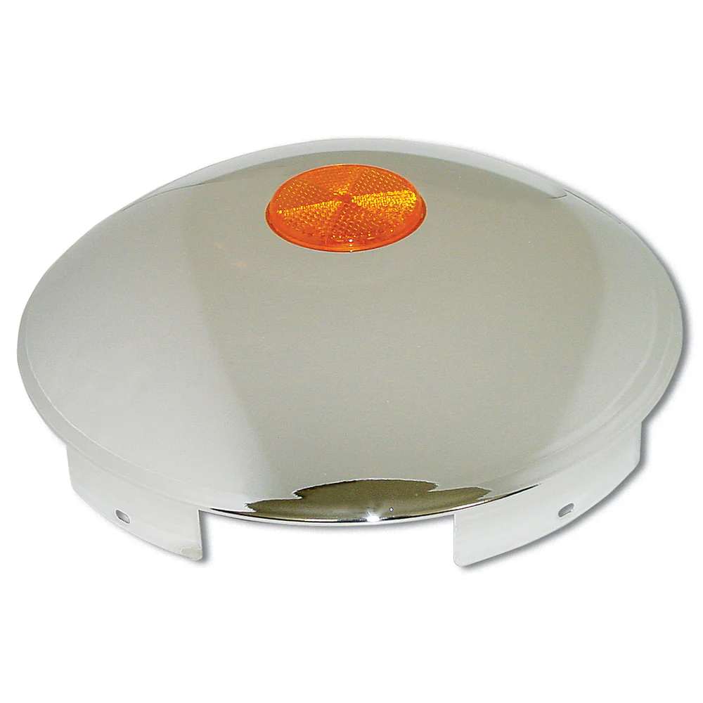 Chrome Front Hubcap with Reflector, 1" Lip - Image 2