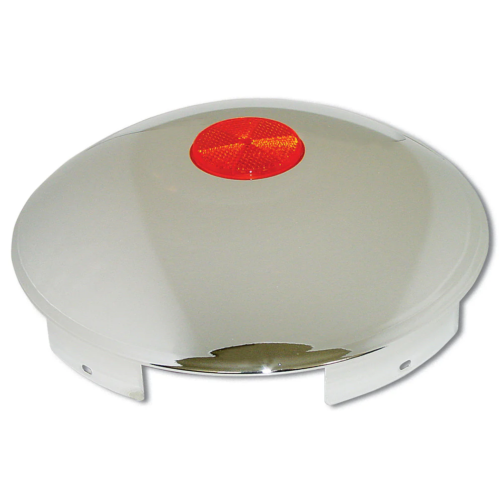 Chrome Front Hubcap with Reflector, 1" Lip - Image 6