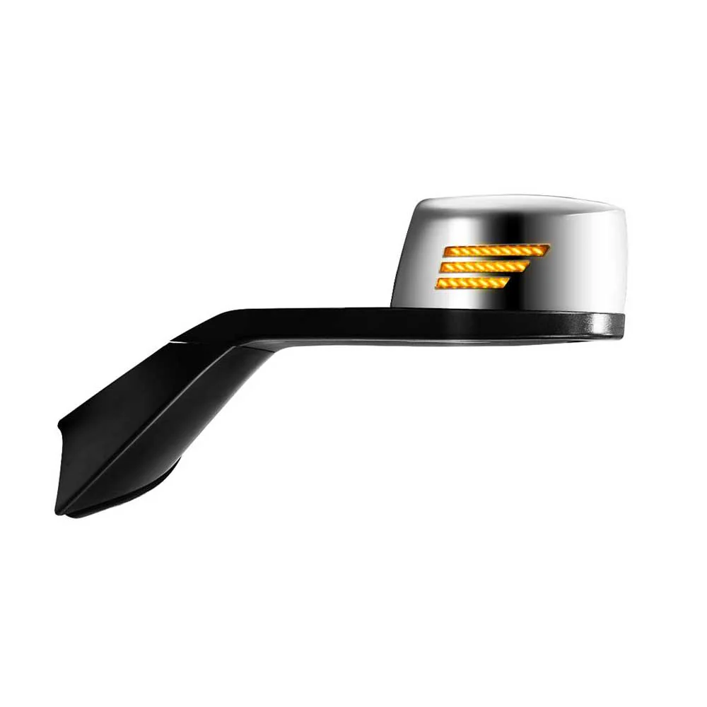 Chrome Hood Mirror with Sequential LED Turn Signal for 2018+ Volvo VNL - Image 4