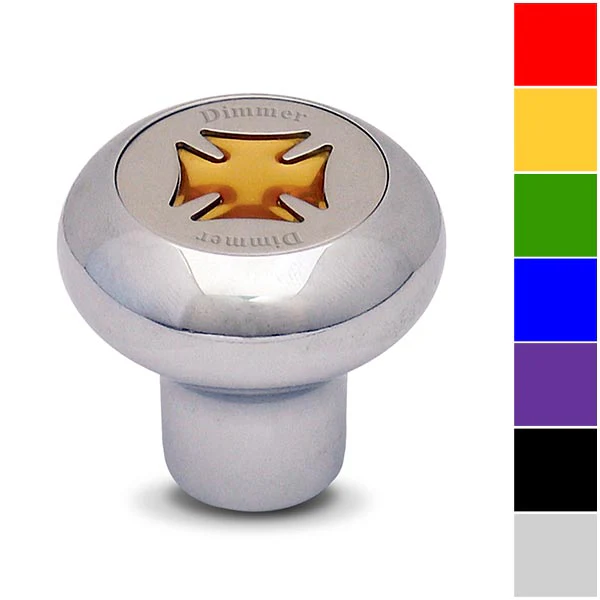 Chrome Maltese Cross Dashboard Control Knobs - Image 4
