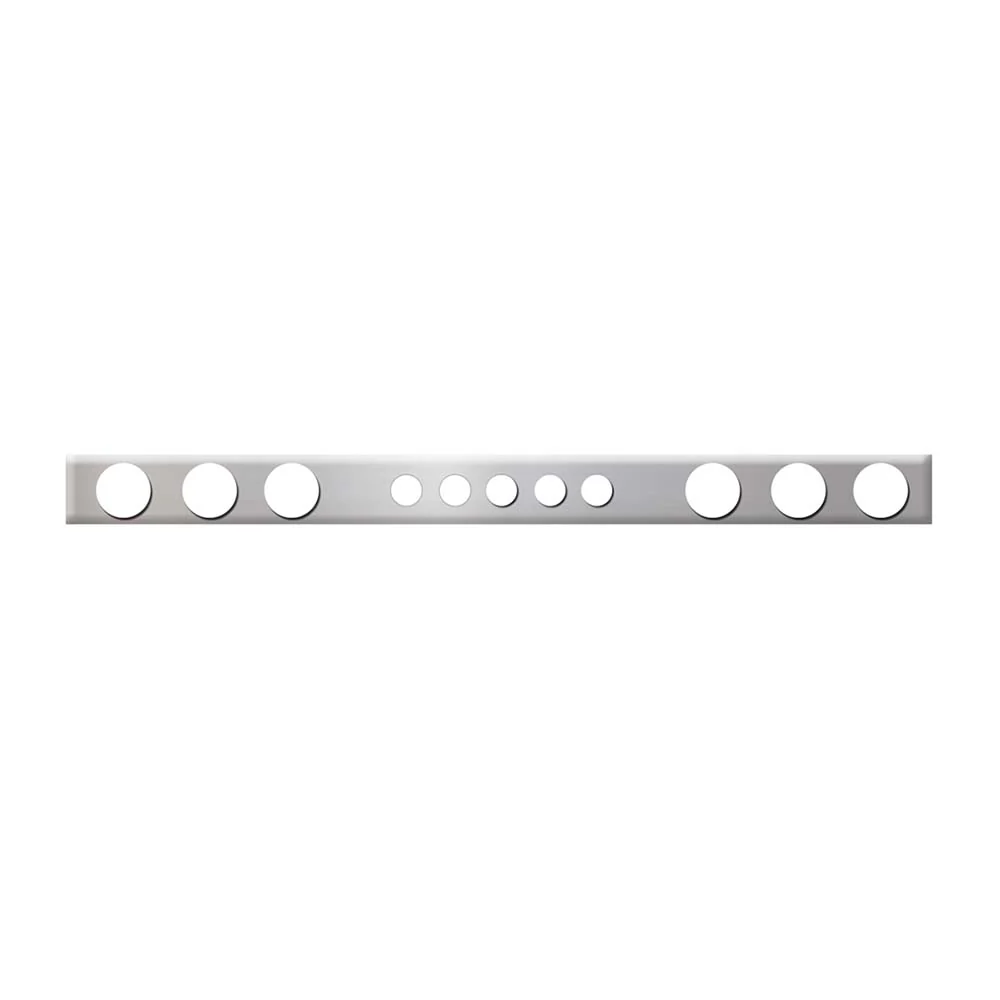 Chrome One-Piece Rear Light Bar with 4" and 2" Cutouts