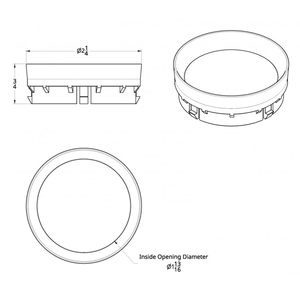 Chrome Plastic Kenworth 2006+ Blank Gauge Cover - Image 2