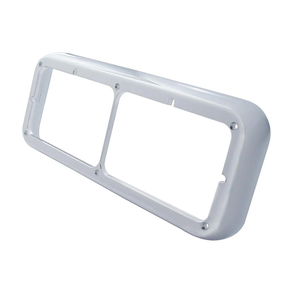 Chrome Plastic Rectangular Dual 4" X 6" Headlight Bezel - Image 2