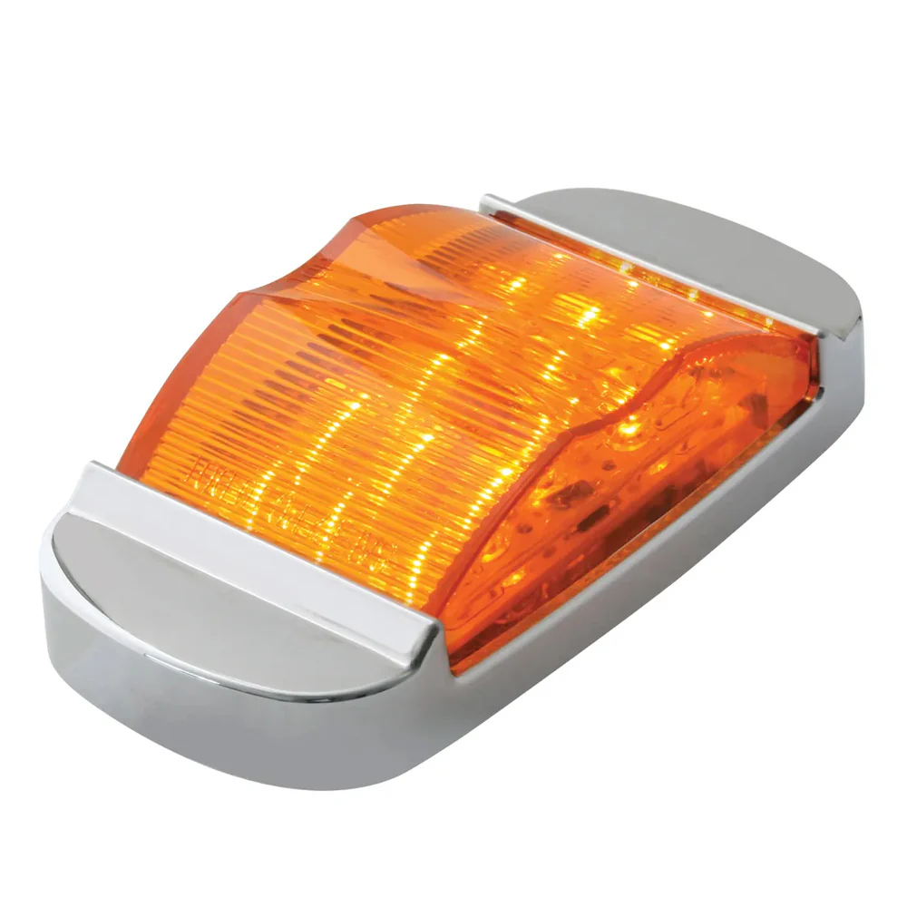 Chrome Plastic Rectangular Marker Light Bezel - Image 2