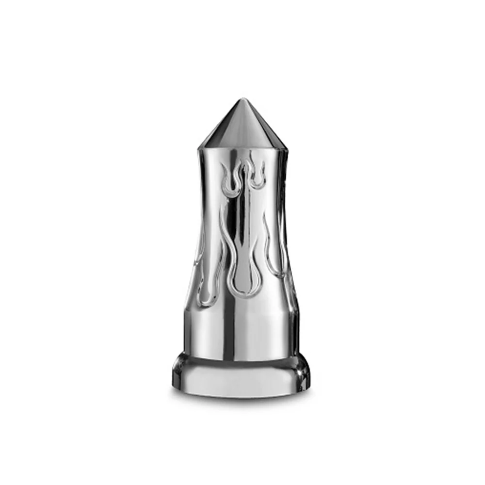 Chrome Plated 60PK 33MM Nut Cover With Flame Design