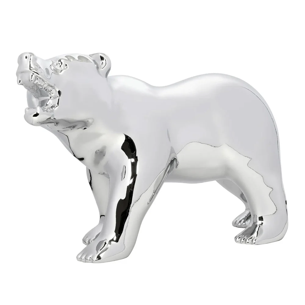 Chrome Plated Growling Bear Hood Ornament - Image 2